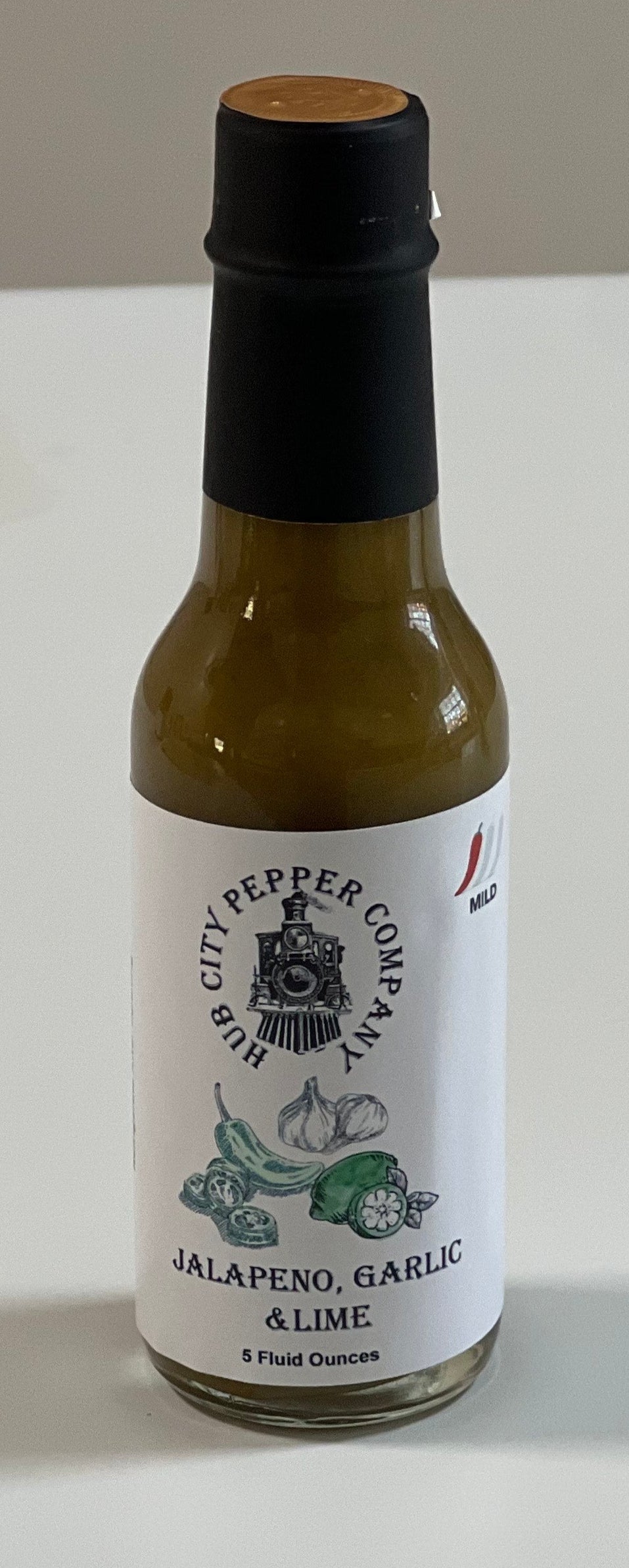 Jalapeno, Garlic and Lime Hot Sauce Front close up view